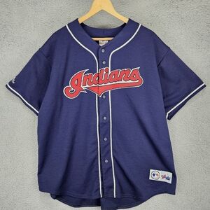 Vintage Majestic Cleveland Indians Baseball Jersey Made In USA Mens Size 2XL